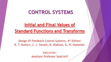 Initial & Final Values of Standard Transforms