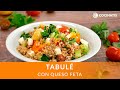 TABULÉ de BULGUR ¡con queso feta! 🥗  Una ensalada fácil y rápida ¡lista en 10 minutos!