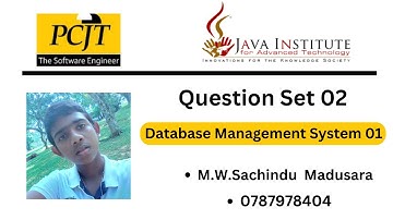 Question Set 02 | Database Management System 01 | Java Institute |ASN TECHNOLOGY