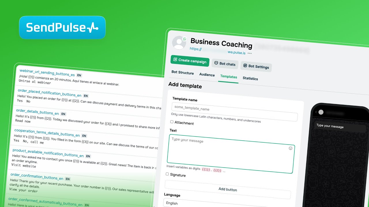 How to add a template for WhatsApp campaigns