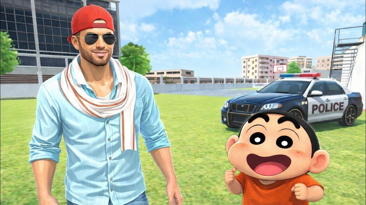 🥰 Jack Aur Sinchan Ne Police Car Purchase Karli Indian Theft Auto Simulator 3D 