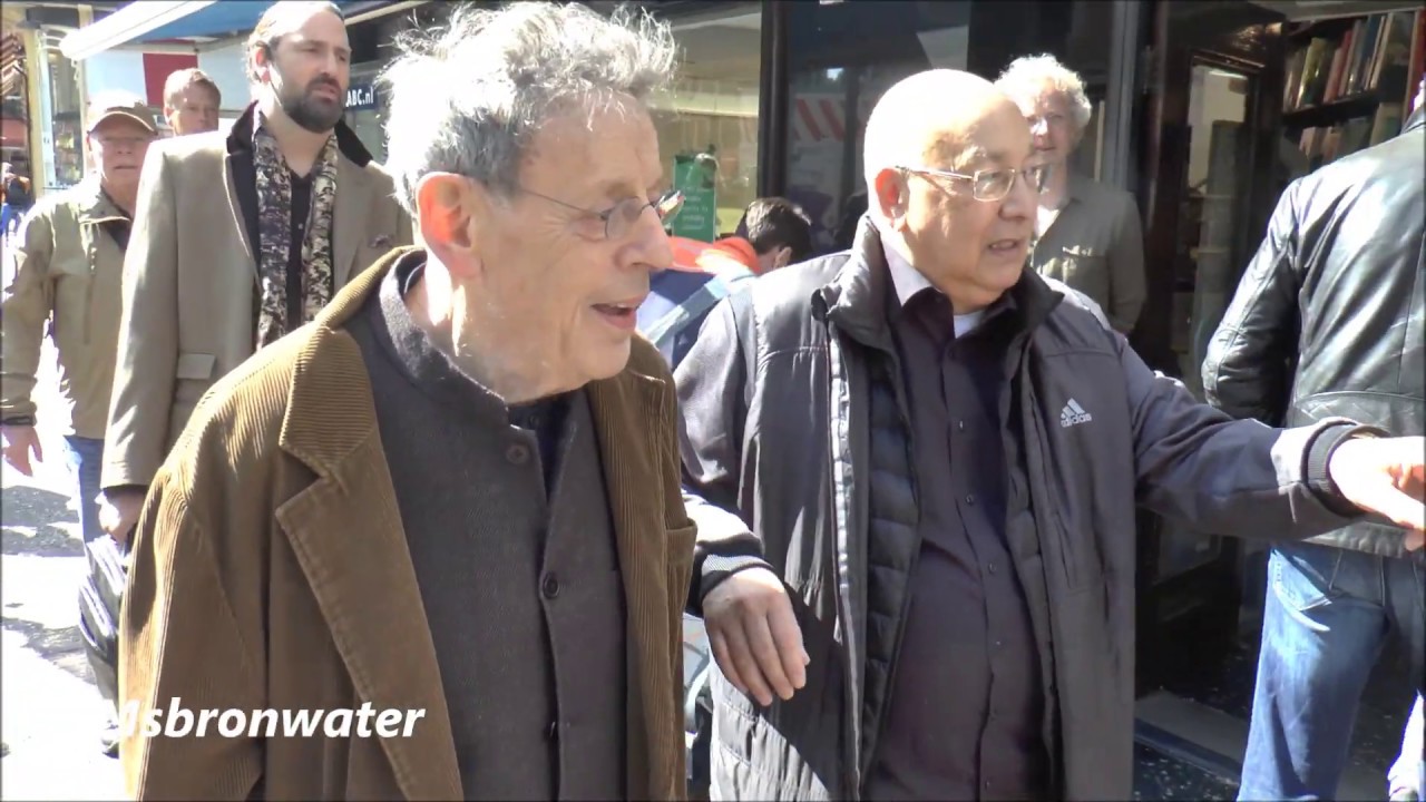 Philip Glass &  Rob Malasch Arrival @ Bookstore  ABC Amsterdam  The Netherlands