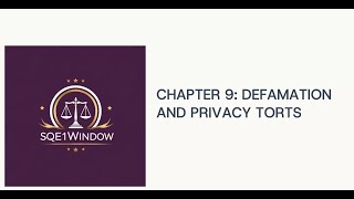 DEFAMATION AND PRIVACY - CH 9 - Tort Law