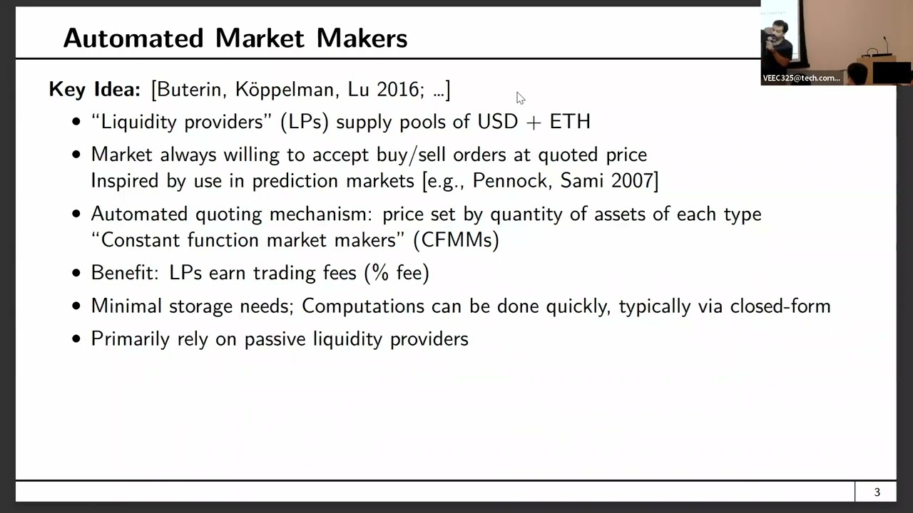 Ciamac Moallemi (Columbia): "Liquidity Provision and Automated Market Making"