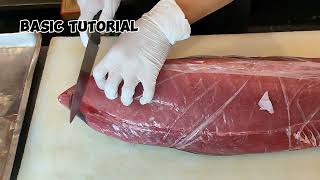 How to Cut Tuna ( for sushi  and sashimi)