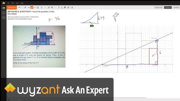 Find slope of line dividing a designated region into 2 equal pieces.