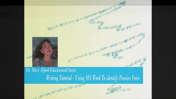 How to set-up MS Word to Identify Passive Voice