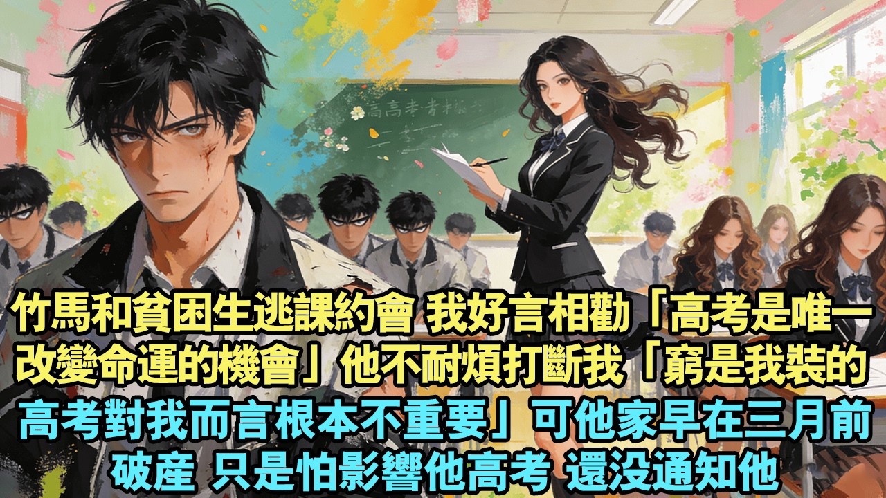【完結爽文】竹馬在學校裡裝成貧困生。說這樣才能得到真心。直到另一個貧困生出現。他們逃課約會，我勸他「高考是唯一改變命運的機會」他打斷我「窮是我裝的高考對我不重要」可他家三月前就破產怕影響他高考沒通知他