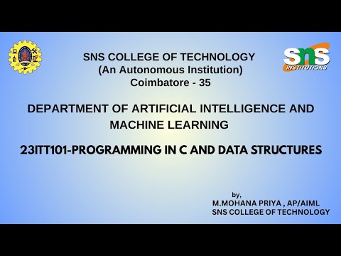 Case Study on C Program| Programming in C and DS | SNS Institution