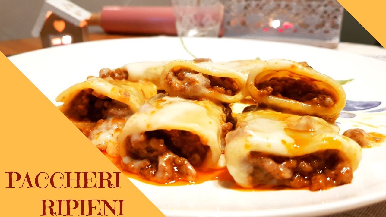 PACCHERI RIPIENI con carne e funghi - YouTube