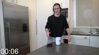Liam attempts the coffee drinking world record