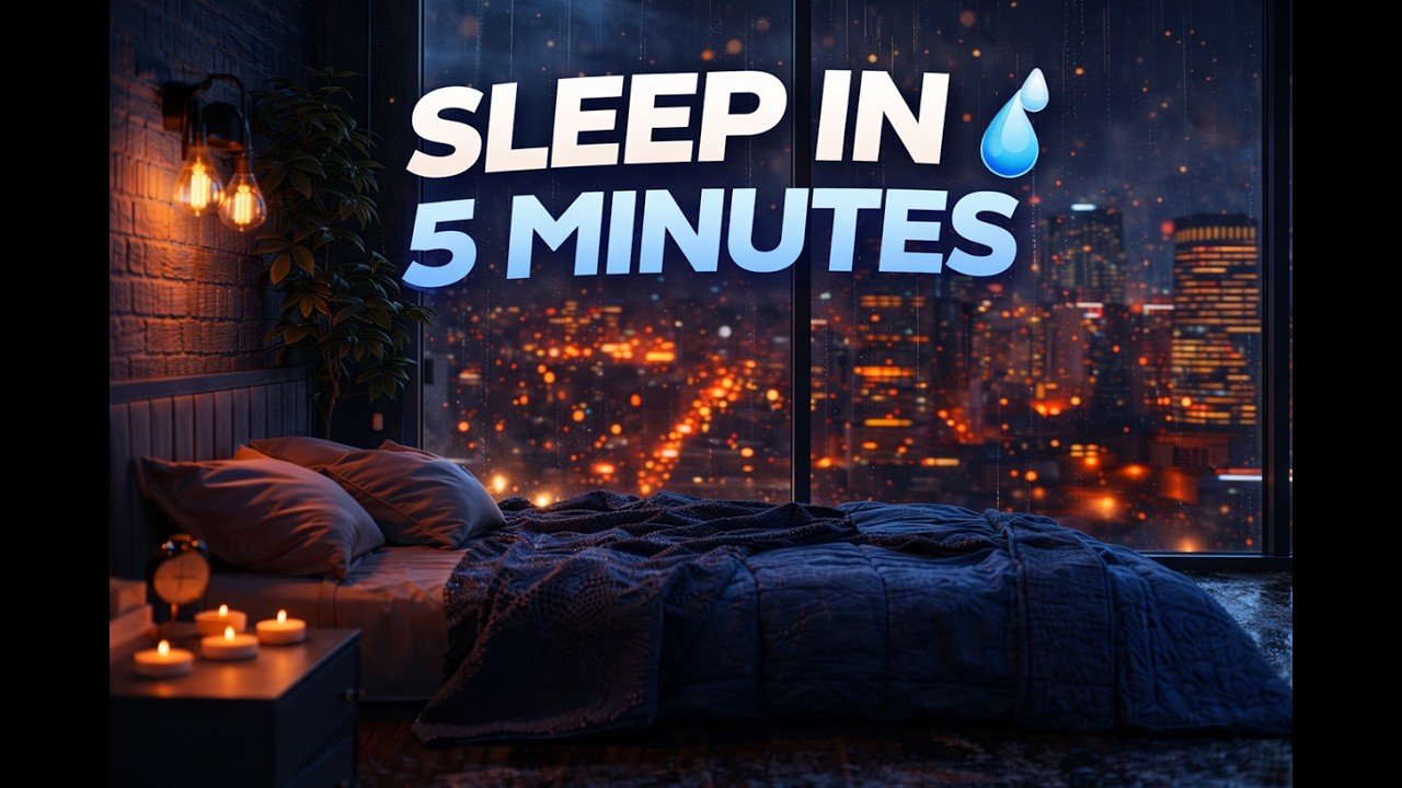 Heavy Rain at Night 🌧️ Cozy Room with City Lights | Sleep Instantly