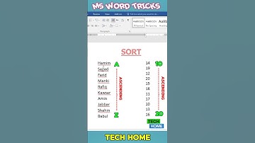 ✅ Sort data in MS Word! #word #msword #mswordtricks #microsoft #computer #sort #sort_data #techhome
