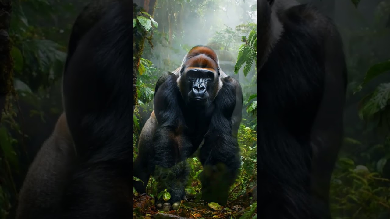 Guardian of the Misty Jungle: The Watchful Silverback