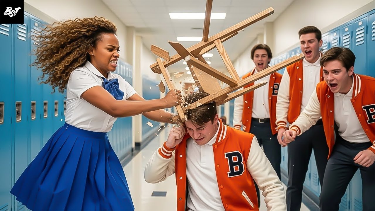 Bullies Slapped The Shy Black Girl In The Hallway — 5 Seconds Later, She Smashed a Chair On His Head