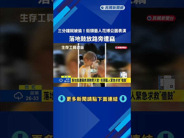 三分鐘就被偷! 街頭藝人花博表演 落地鼓放路旁遭竊－民視新聞