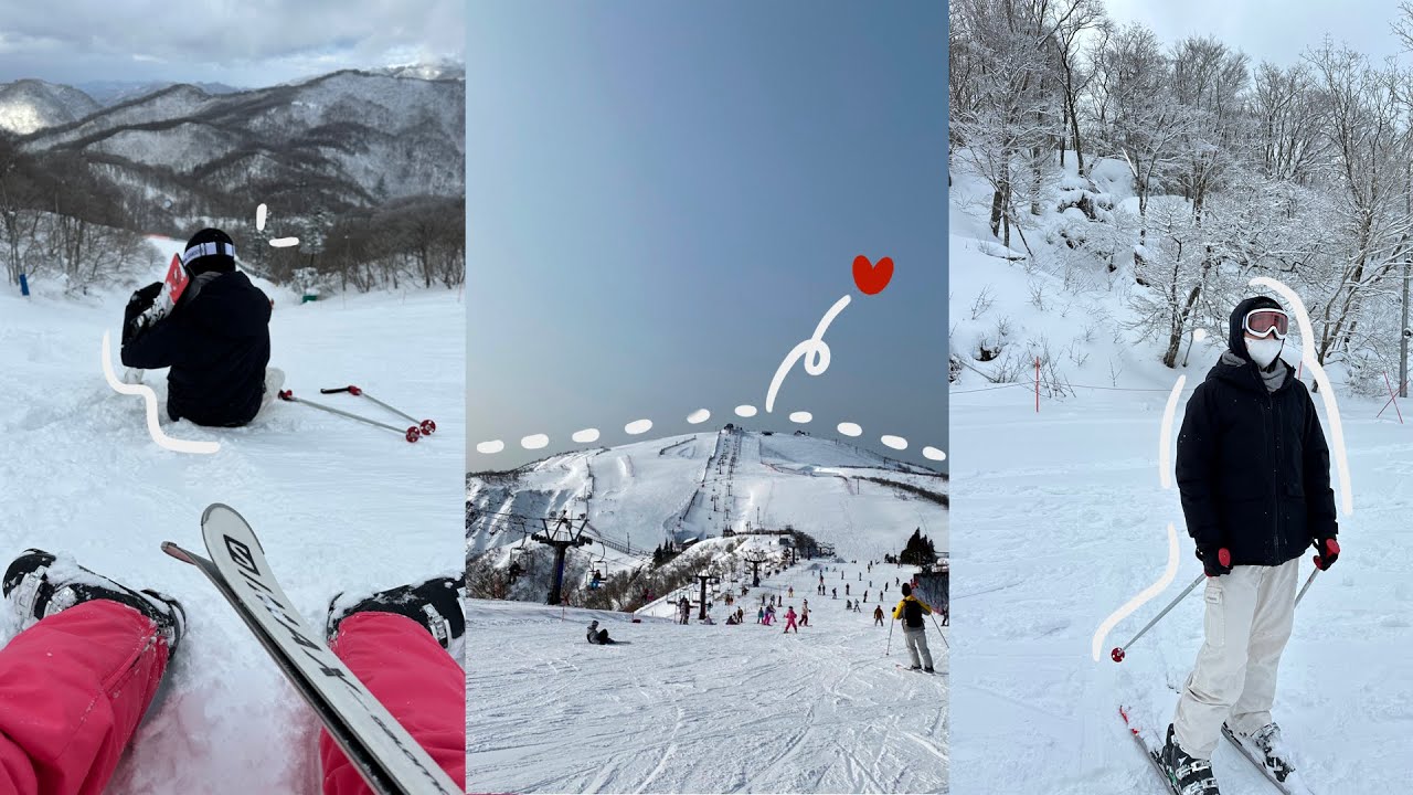 vlog 3 狂風中的雪地❄️⛷️｜滋賀滑雪、誤闖高階滑道狼狽下坡、雪景美到不行💖（下）