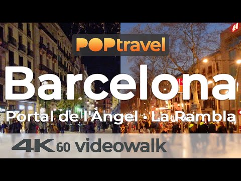BARCELONA walking streets - Portal de l'Àngel to LA RAMBLA