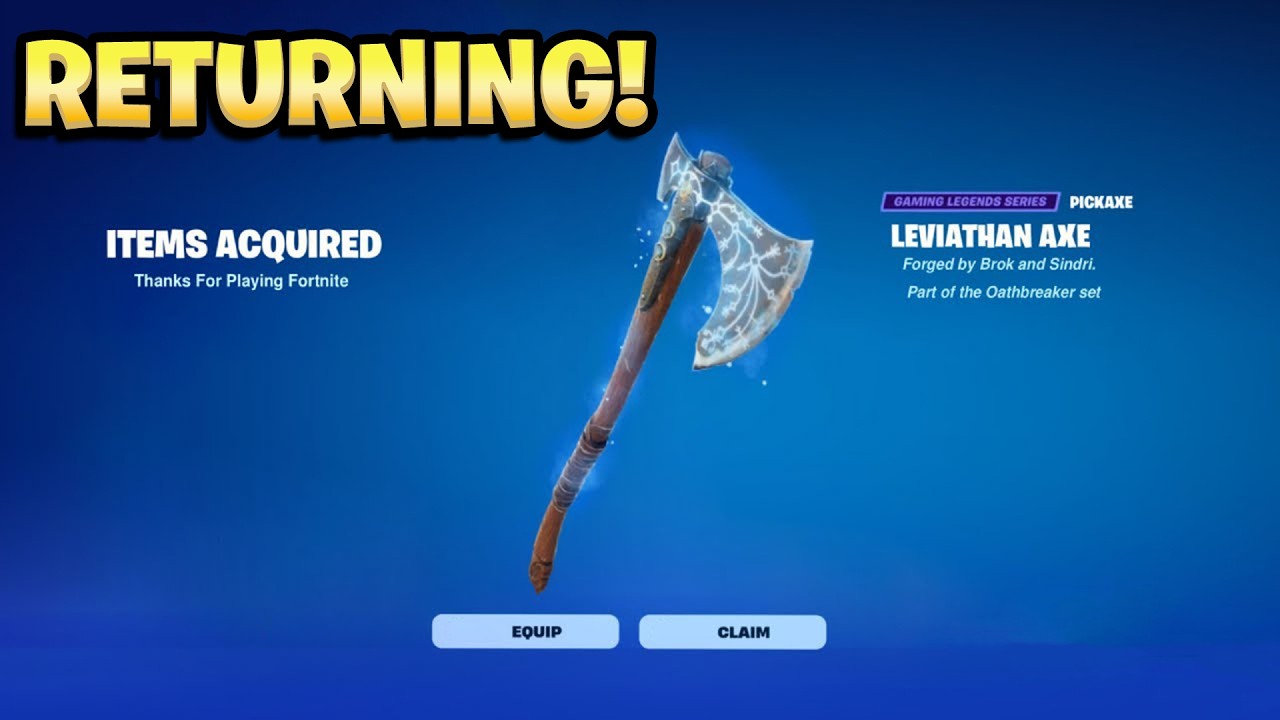 LEVIATHAN AXE RETURN DATE in FORTNITE ITEM SHOP! (Leviathan Axe Returning to Fortnite)!