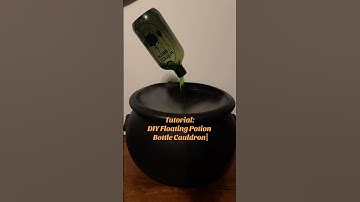DIY Floating Potion Bottle Cauldron #HalloweenDIY #diyhalloweendecor #halloweendecor