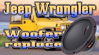 How to replace your blown Jeep Wrangler Factory subwoofer - YouTube