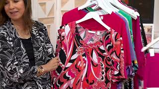 Susan Graver Set of Two Print & Solid Liquid Knit Tops on QVC