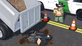 Criminal HIDES in DUMP TRUCK to got through BORDER! (emergency response liberty county)