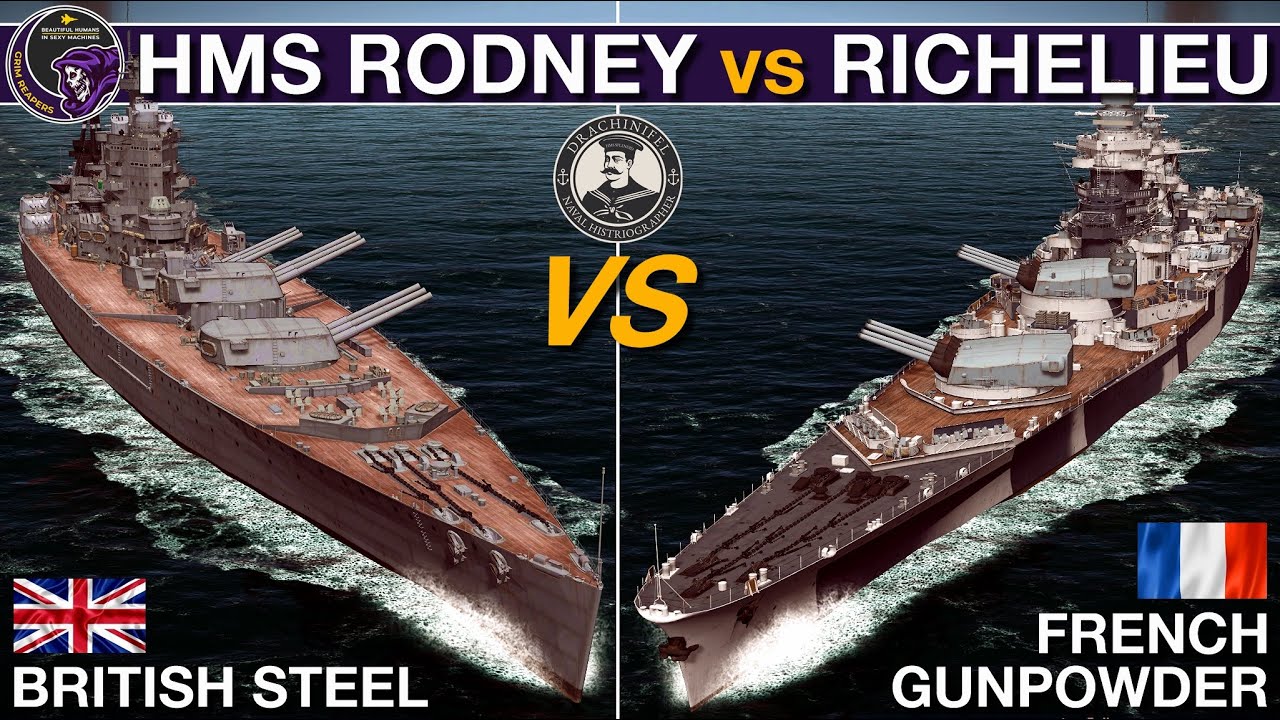 Линкор HMS Rodney против линкора Richelieu (РАУНД 2) | Морская война