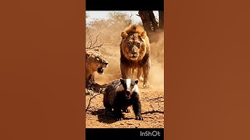 Honey Badger Stands Fearless Against a Lion! 🦁🐾