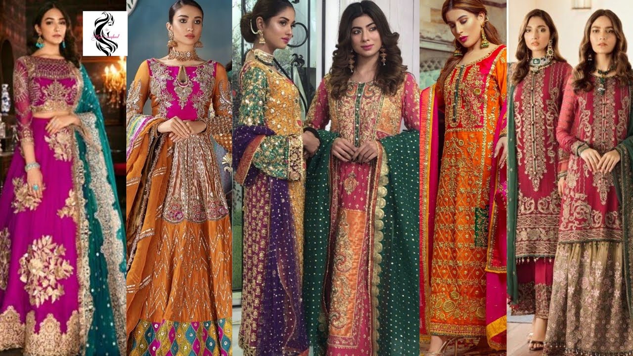 beautiful Colours combinations bride and bridesmaids dresses designing