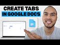 How to Create Document Tabs in Google Docs | Easy Table of Contents Tutorial