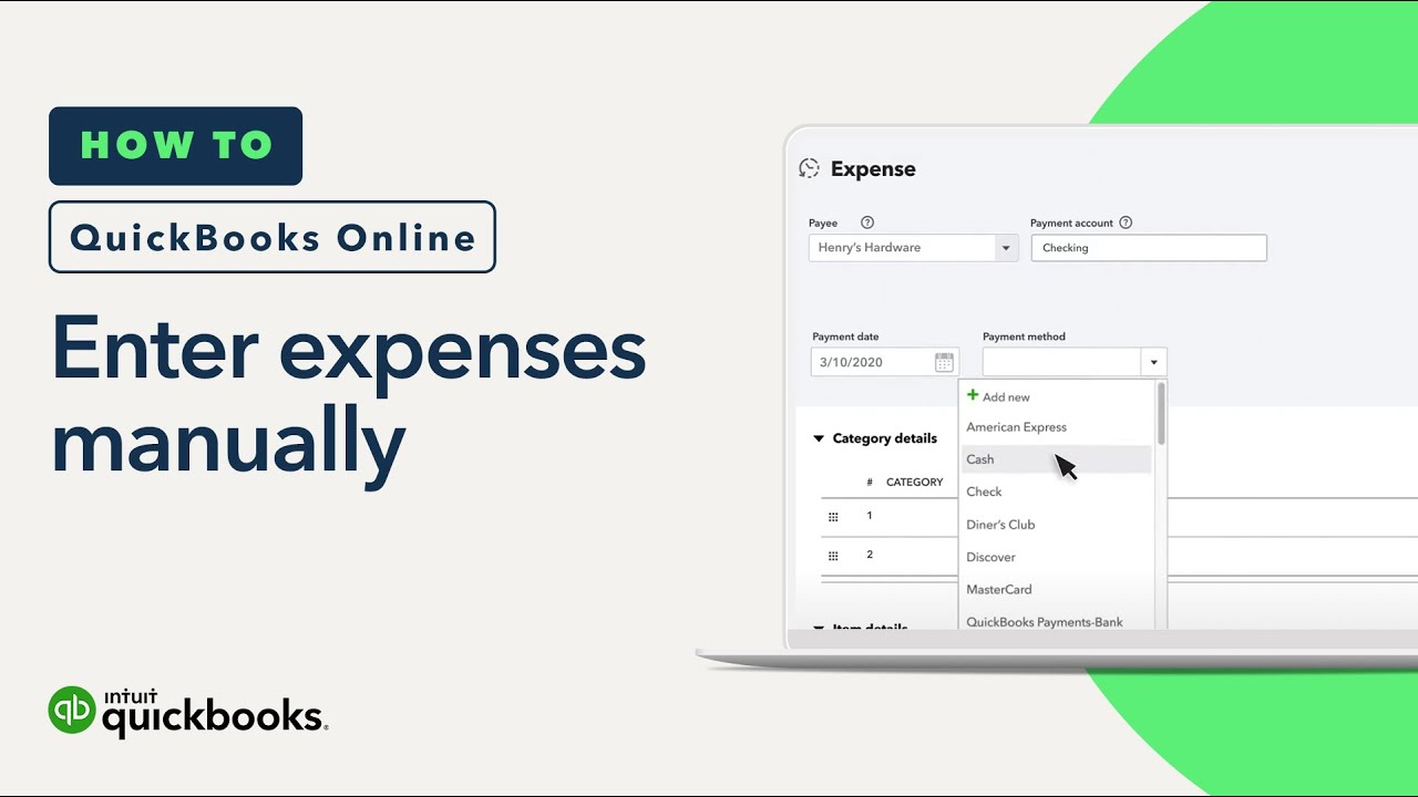 how to enter expenses in quickbooks 2010