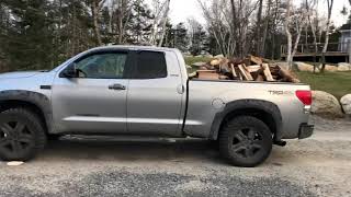 OVERLOADED TOYOTA TUNDRA WITH AIRBAGS = NO SAG!!!