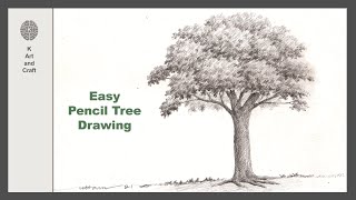 How to draw easy a tree with pencil simple pencil drawing tree
