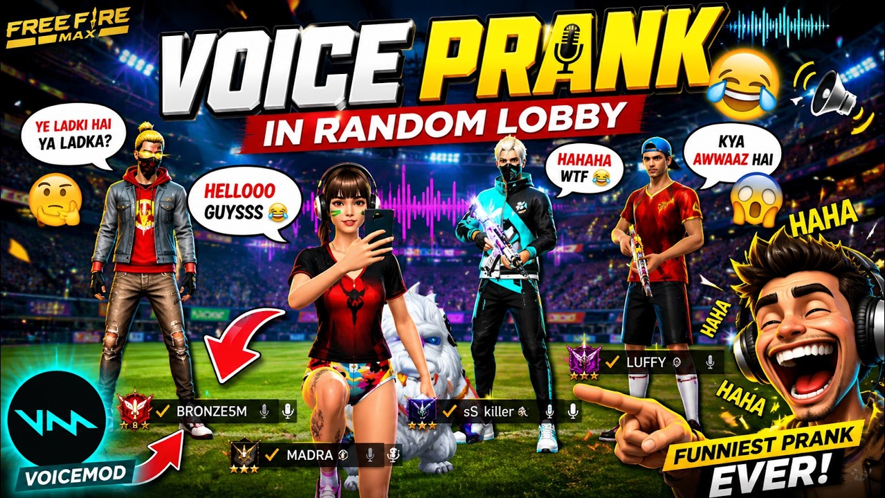 Voice Prank with Random Players in FF Lobby - Part 3 - YouTube