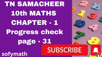 TN samacheer 10th maths|progress check page number - 31🔰🔣 #class10#progresscheck#10thmaths