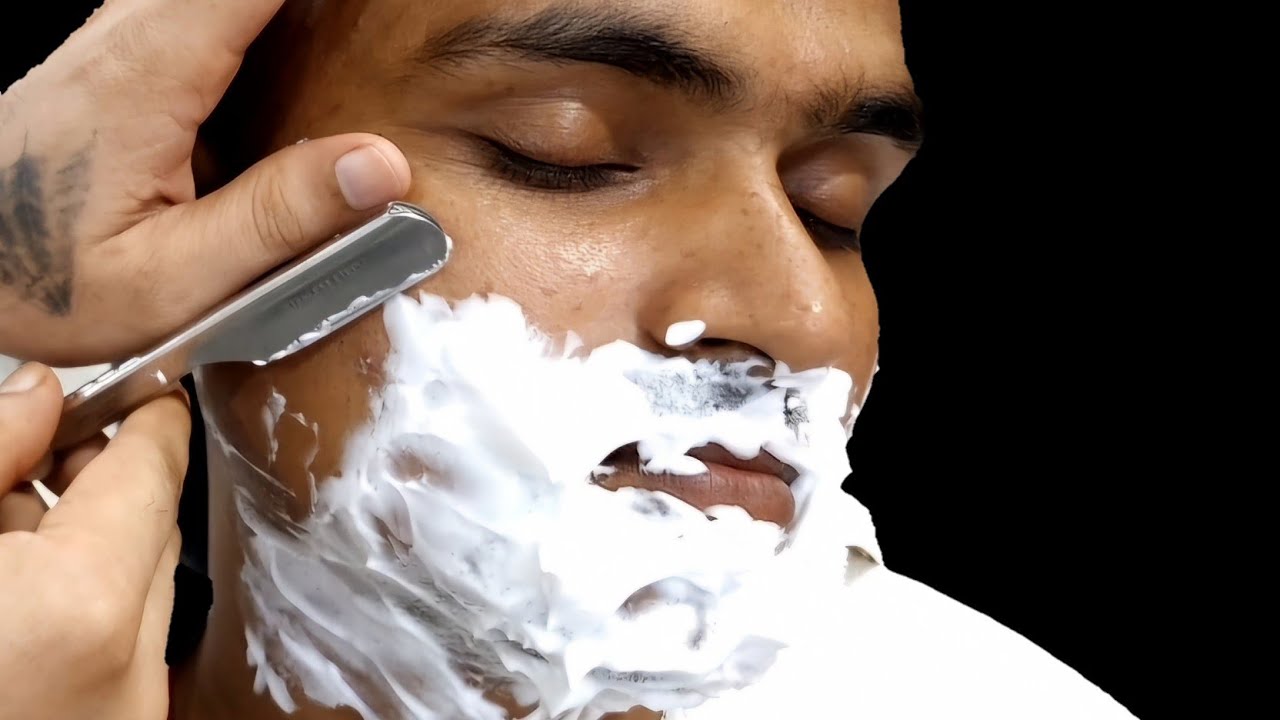 Indian Shaving Razor ASMR - Straight Razor Mens Shave ! Indian Shave #shaving - YouTube