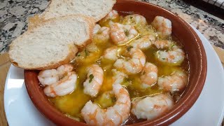 La receta de GAMBAS AL AJILLO más deliciosas que comerás. La receta paso a paso que todos me piden