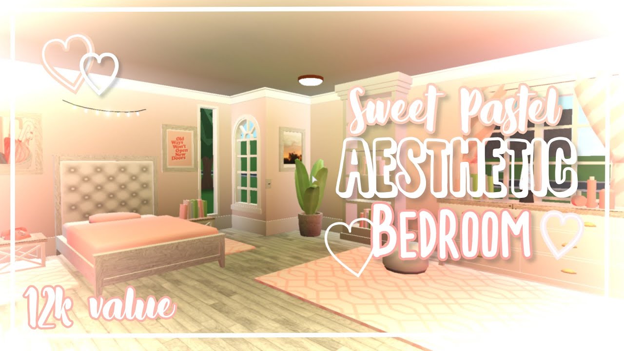 Sweet Pastel Aesthetic Bedroom. Bloxburg SPEEDBUILD. ||12k value ...