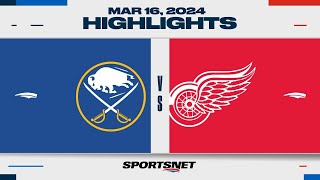 NHL Highlights | Sabres vs. Red Wings - March 16, 2024