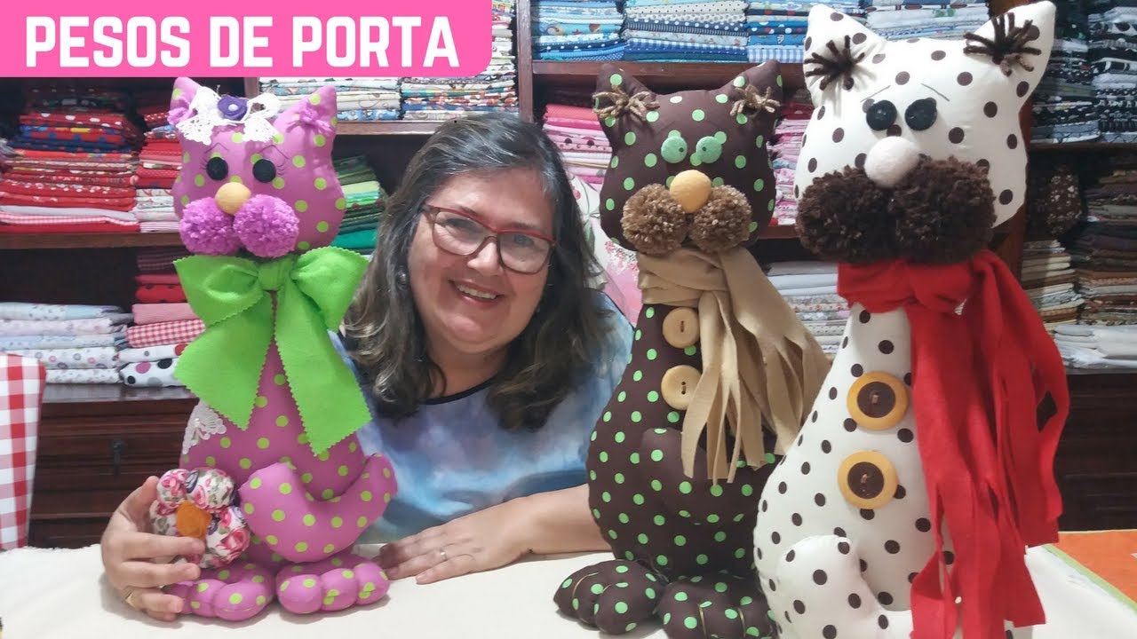Como Fazer Pesos de Porta de Gatinhos - Modelo Henry, Bonny e Charlotte