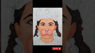 hanumanji canvas painting (Part-2)#jaishreeram#viralshorts #ytviral#ytshortsindia#shorts#views