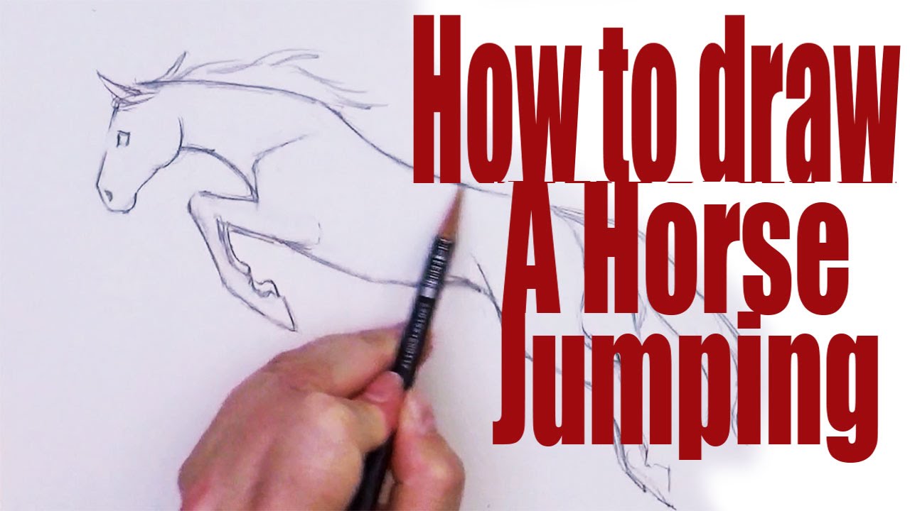 How to draw a horse jumping - YouTube