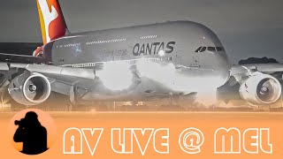 THE QF380 RETURNS ? | LIVE Plane Spotting at MELBOURNE AIRPORT AUSTRALIA with  LIVE ATC!