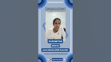 Student Successfully Placed | JAVA Full Stack Development | Jspiders Marathahalli | Sushmitha