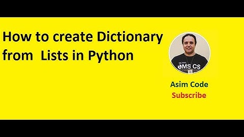 How to create Dictionary from  Lists in Python