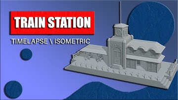 How to Make a Train Station Blender timelapse LOWpoly