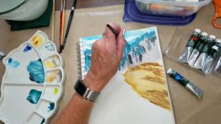 Gouache Landscape Painting In Real Time