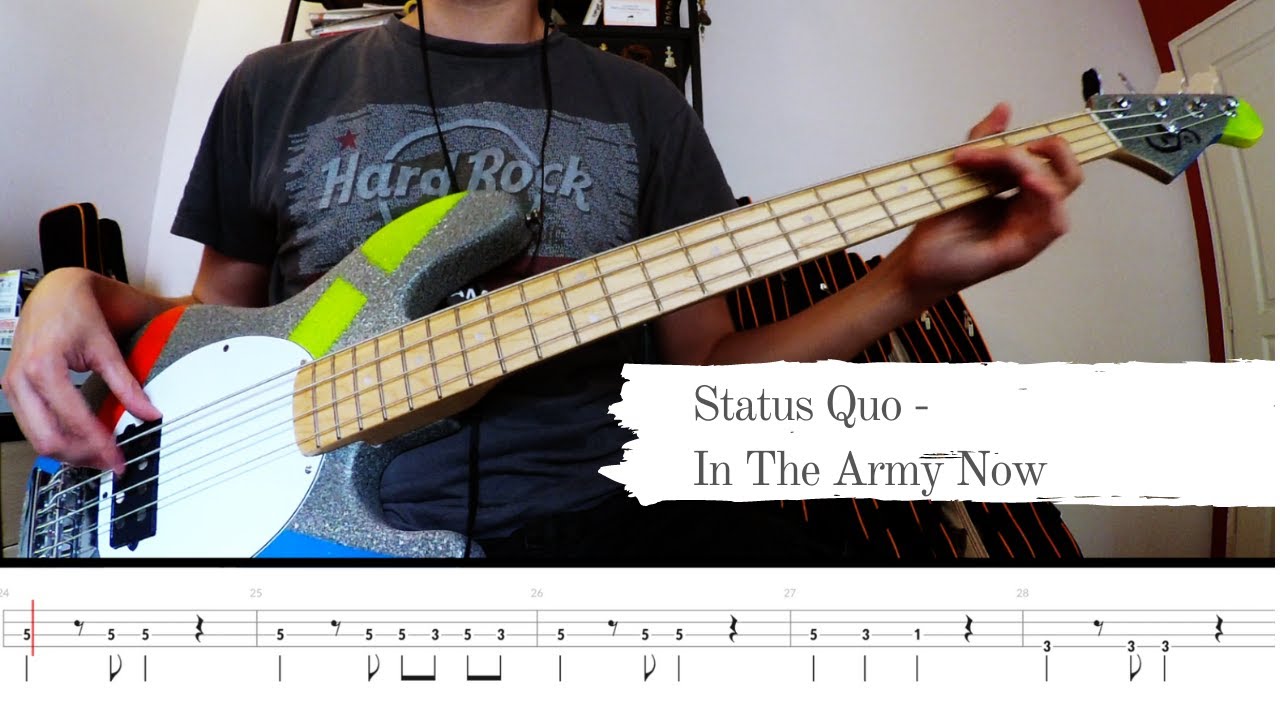 Status Quo In The Army Now Bass Cover & Tabs YouTube