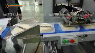 SZ280XW flow packaging machine for flat cake with tray & knife - Soontrue Packaging Solutions